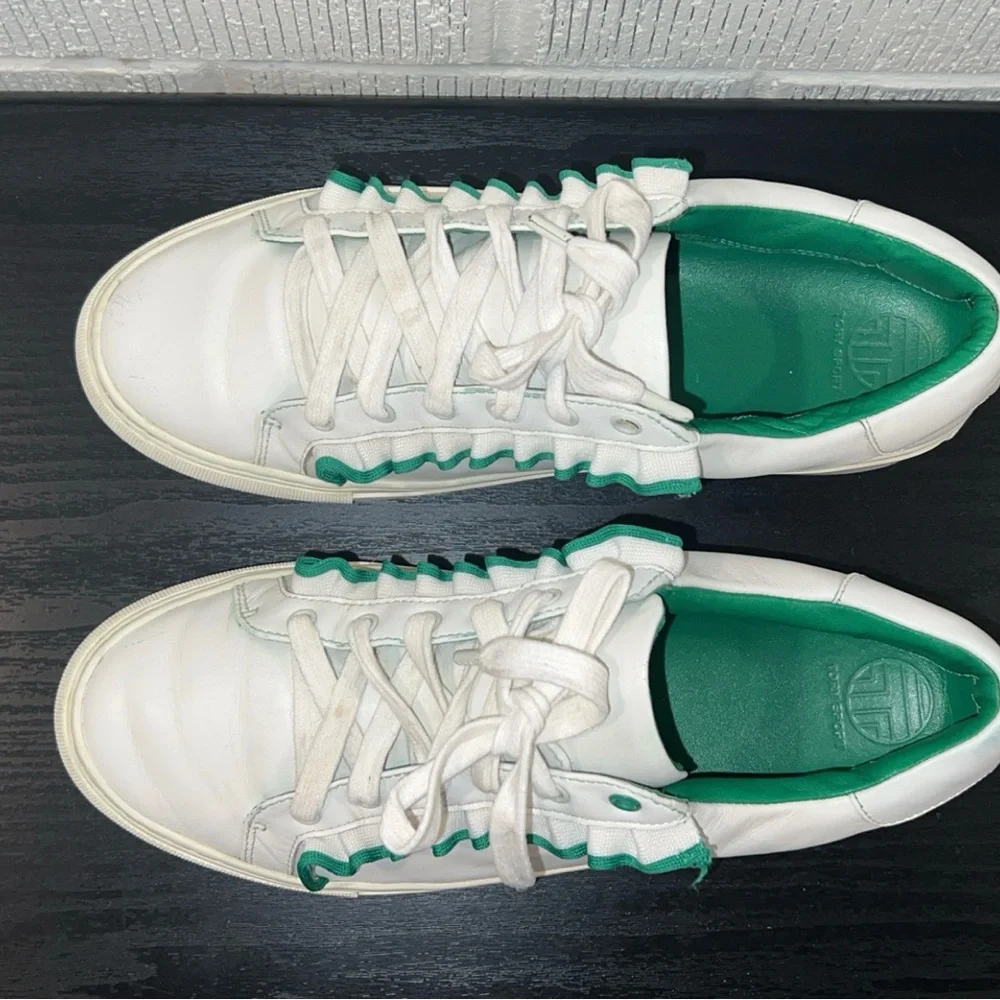 Tory Sport White and Green Sneakers